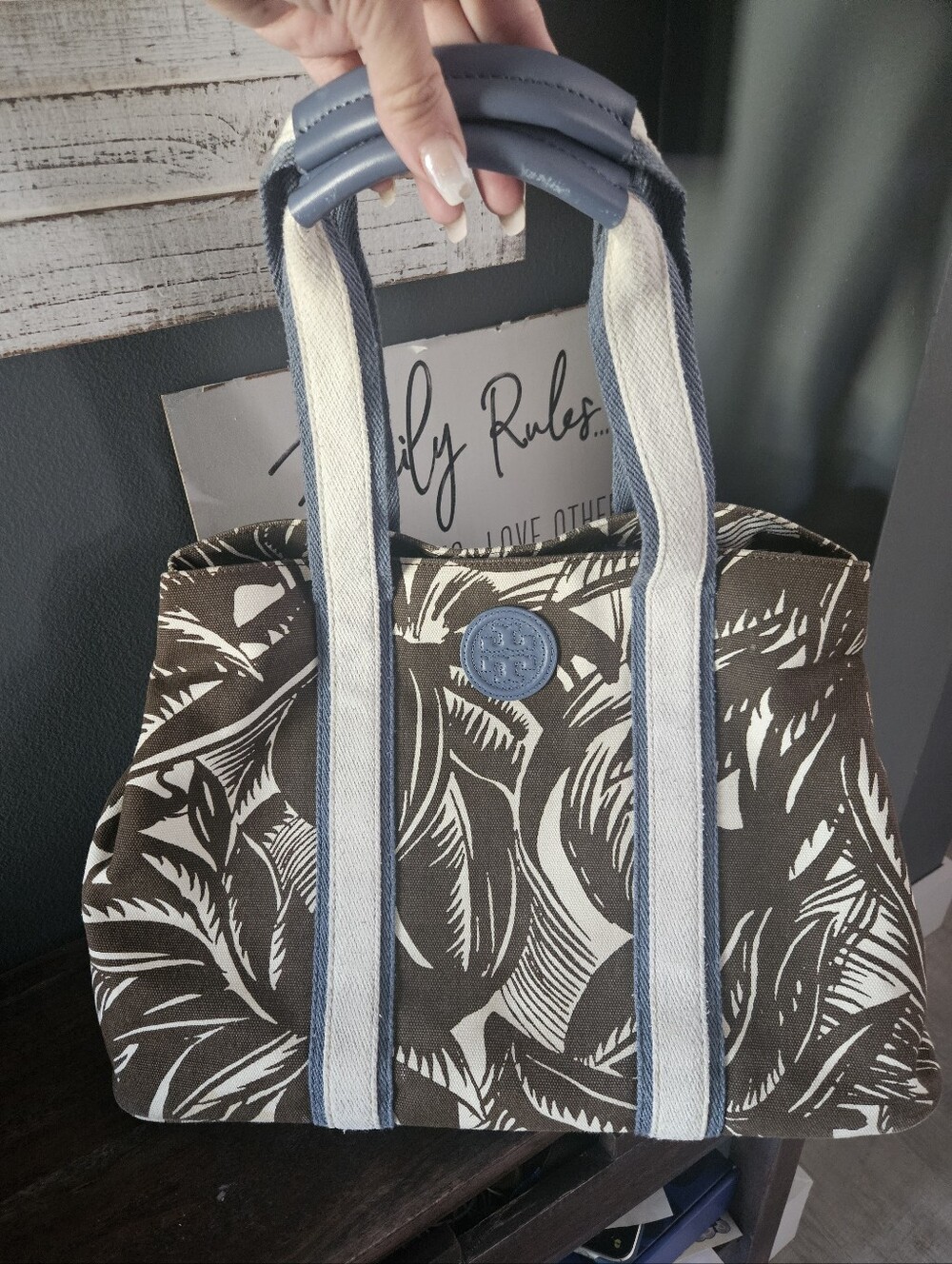 Tory Burch Tabora Palm Tote Bag